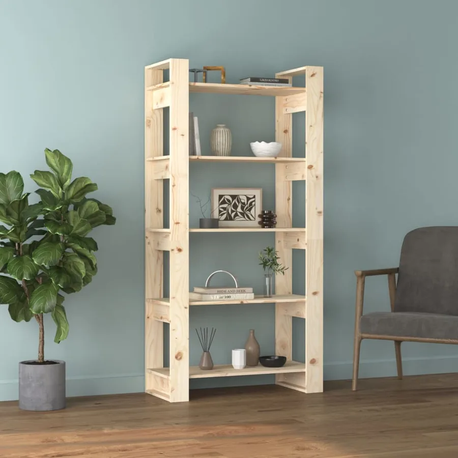 Bibliothèque/Séparateur de pièce 80x35x160 cm Bois massif - 3
