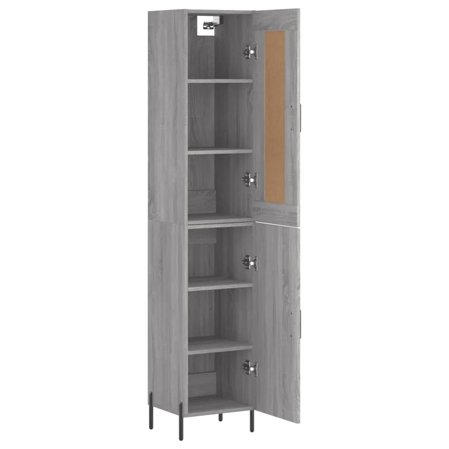 Buffet haut Sonoma gris 34,5x34x180 cm Bois d'ingénierie - 4