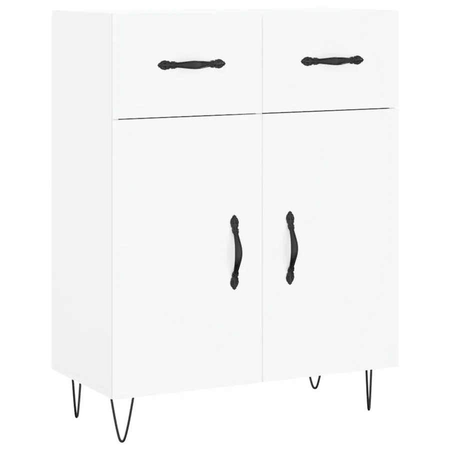 Buffet blanc 69,5x34x90 cm bois d'ingénierie - 2