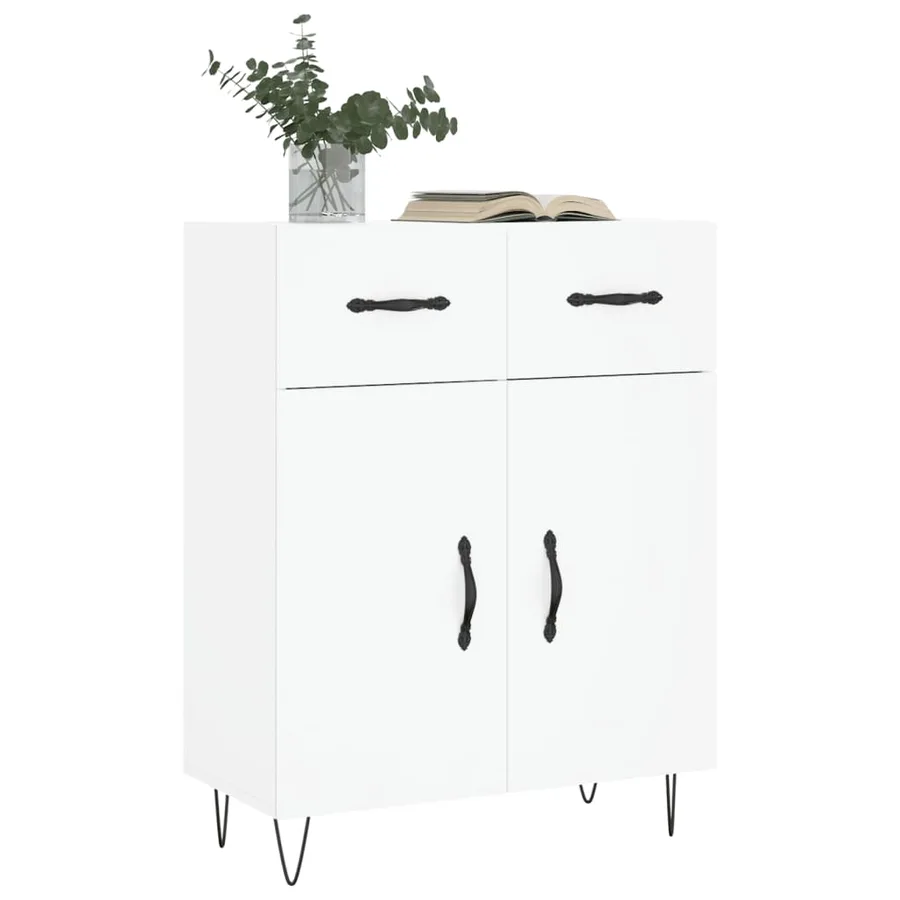 Buffet blanc 69,5x34x90 cm bois d'ingénierie - 3