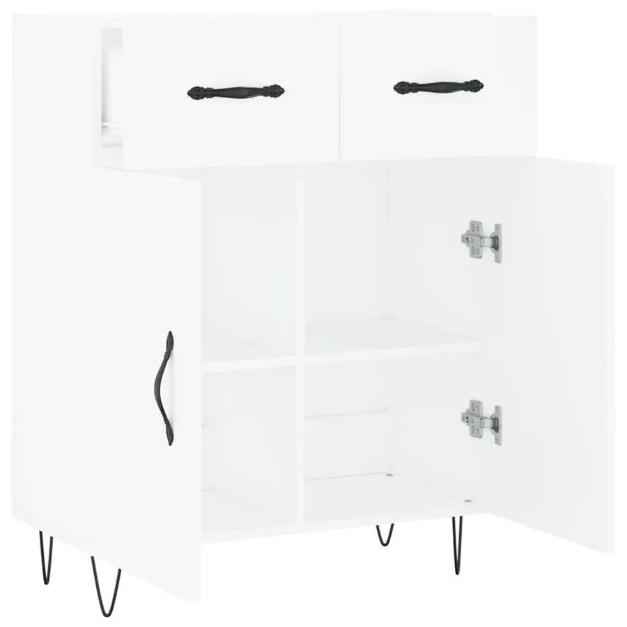 Buffet blanc 69,5x34x90 cm bois d'ingénierie - 5