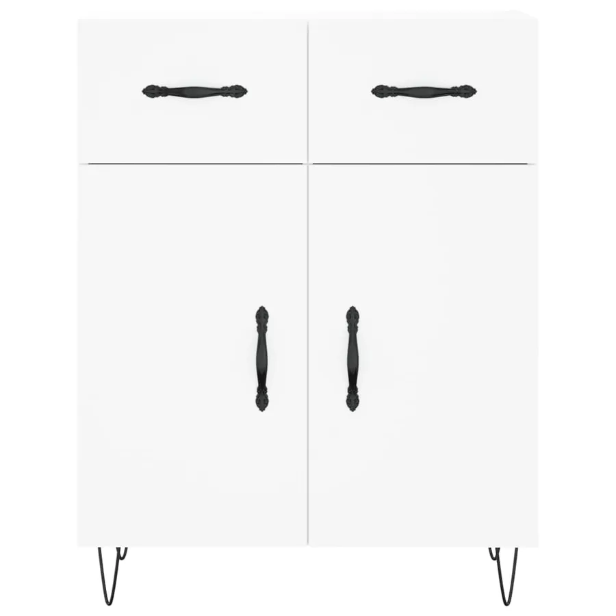 Buffet blanc 69,5x34x90 cm bois d'ingénierie - 6