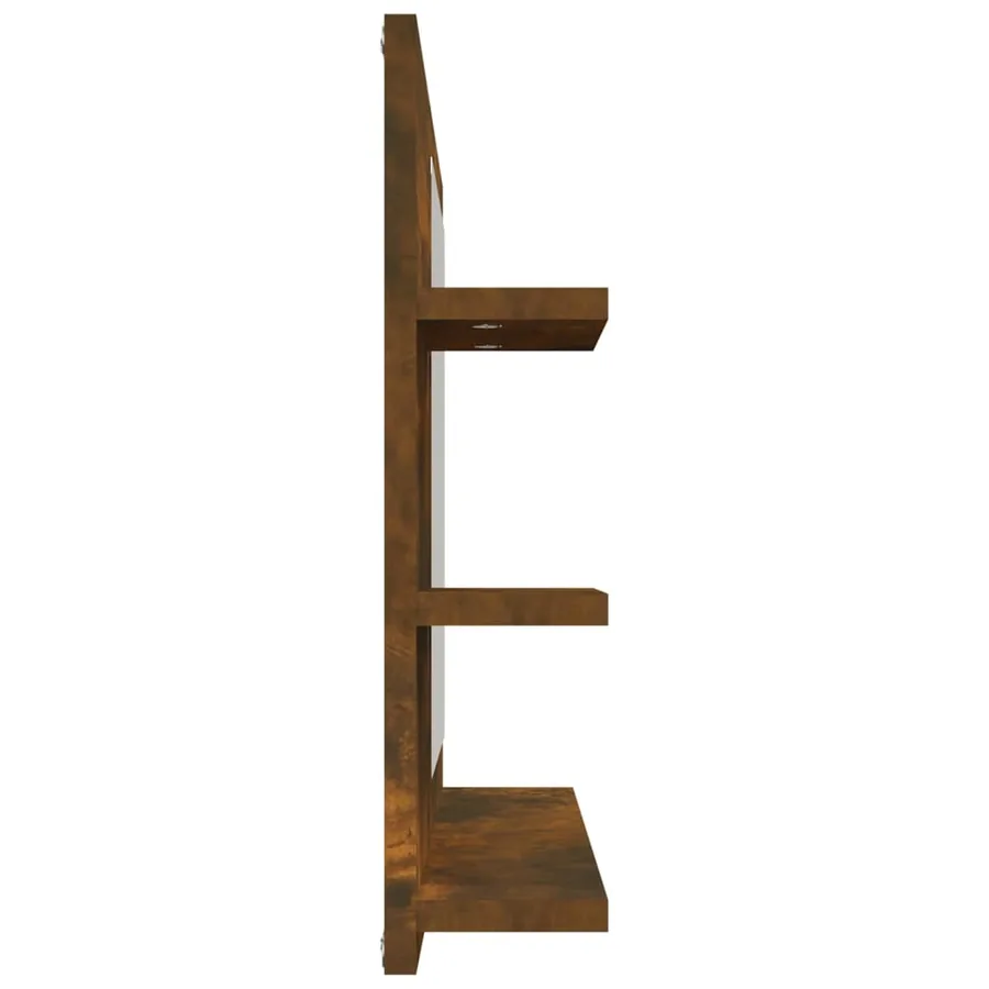 Miroir de bain Chêne fumé 60x10,5x45 cm Bois d'ingénierie - 4