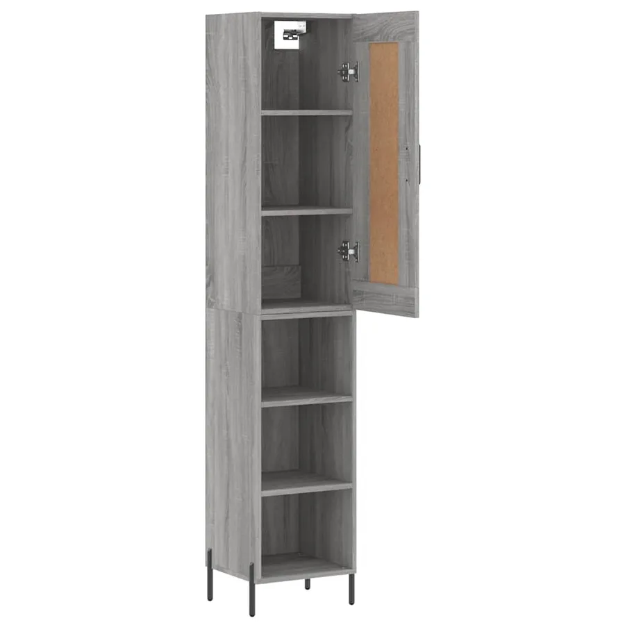 Buffet haut Sonoma gris 34,5x34x180 cm Bois d'ingénierie - 4