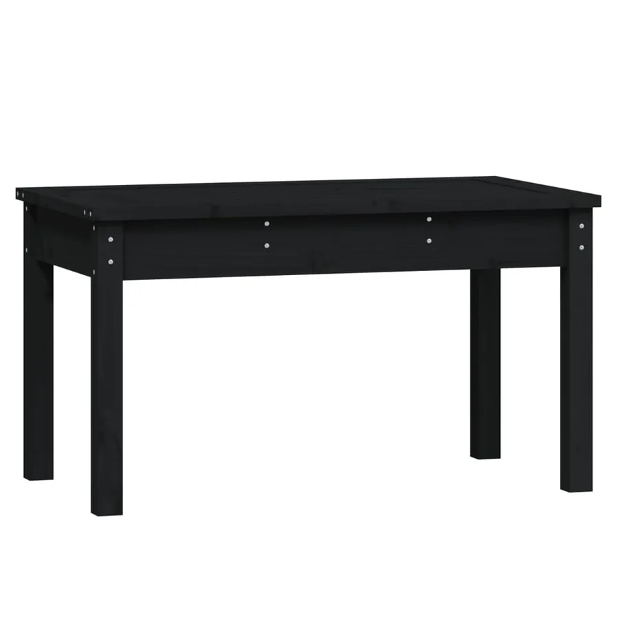 Banc de jardin noir 80x44x45 cm bois massif de pin - 2