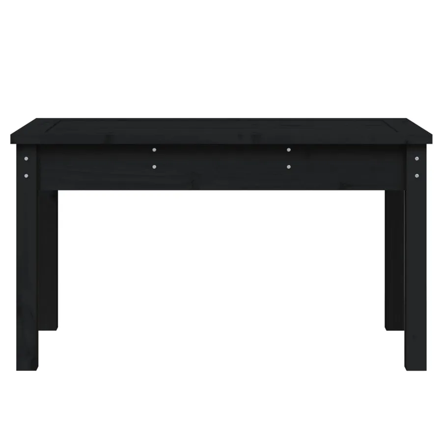 Banc de jardin noir 80x44x45 cm bois massif de pin - 4