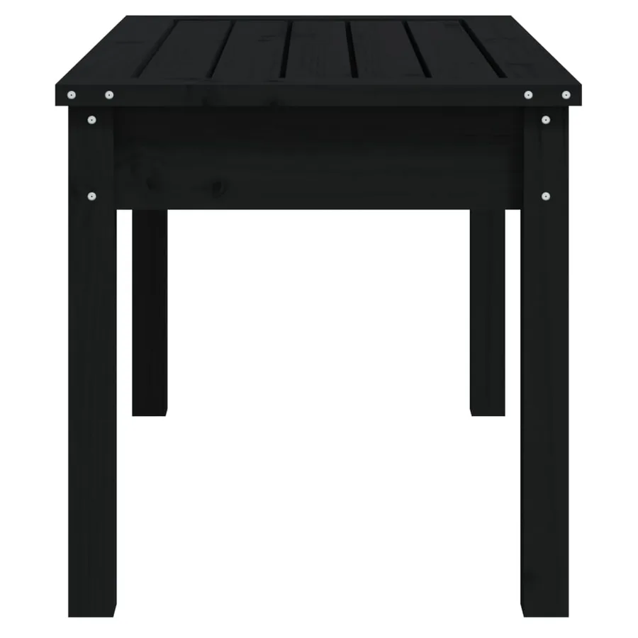 Banc de jardin noir 80x44x45 cm bois massif de pin - 5