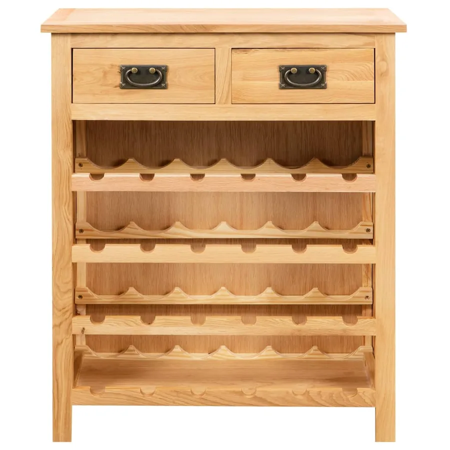 Casier à bouteilles 72 x 32 x 90 cm Bois de chêne massif - 2
