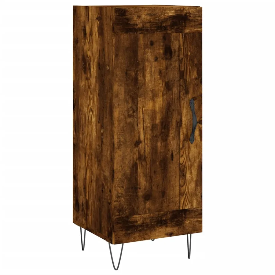 Buffet haut Chêne fumé 34,5x34x180 cm Bois d'ingénierie - 5