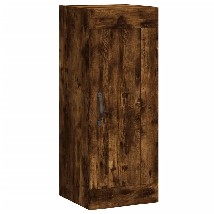 Buffet haut Chêne fumé 34,5x34x180 cm Bois d'ingénierie - 7