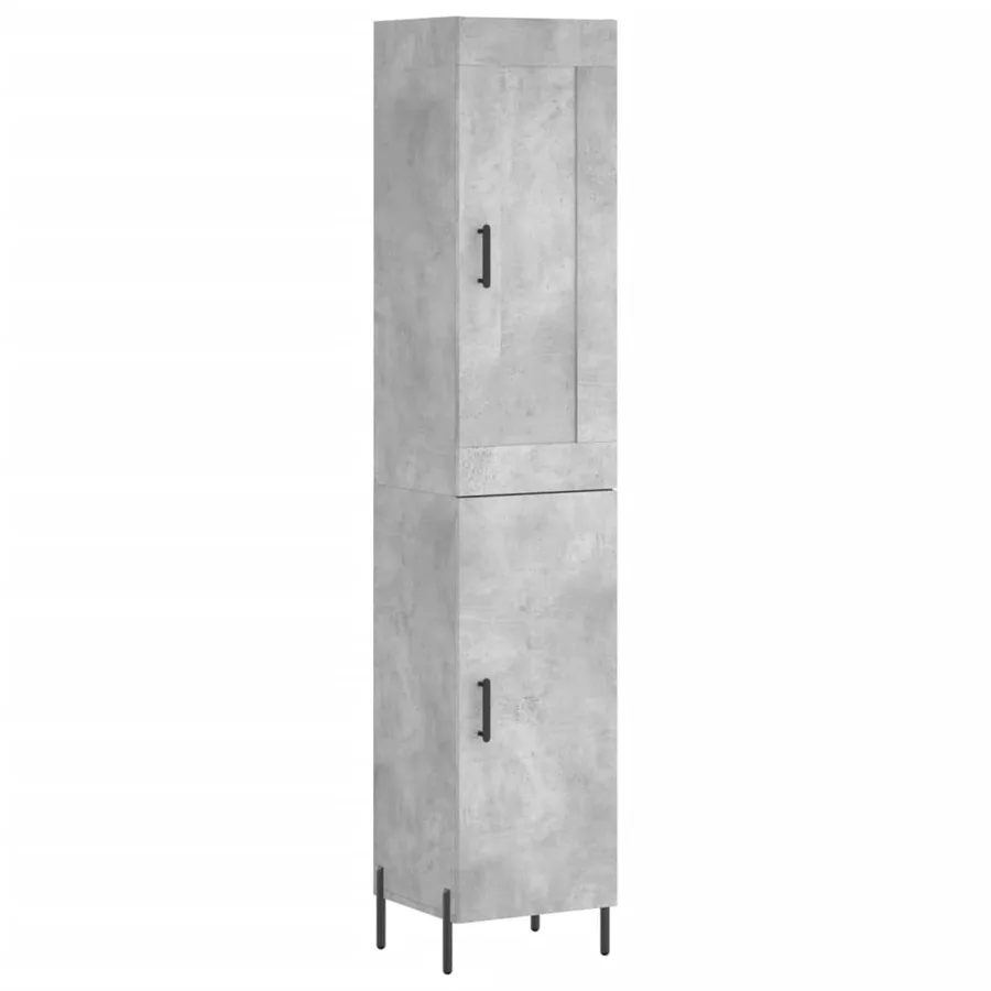 Buffet haut Gris béton 34,5x34x180 cm Bois d'ingénierie - 2