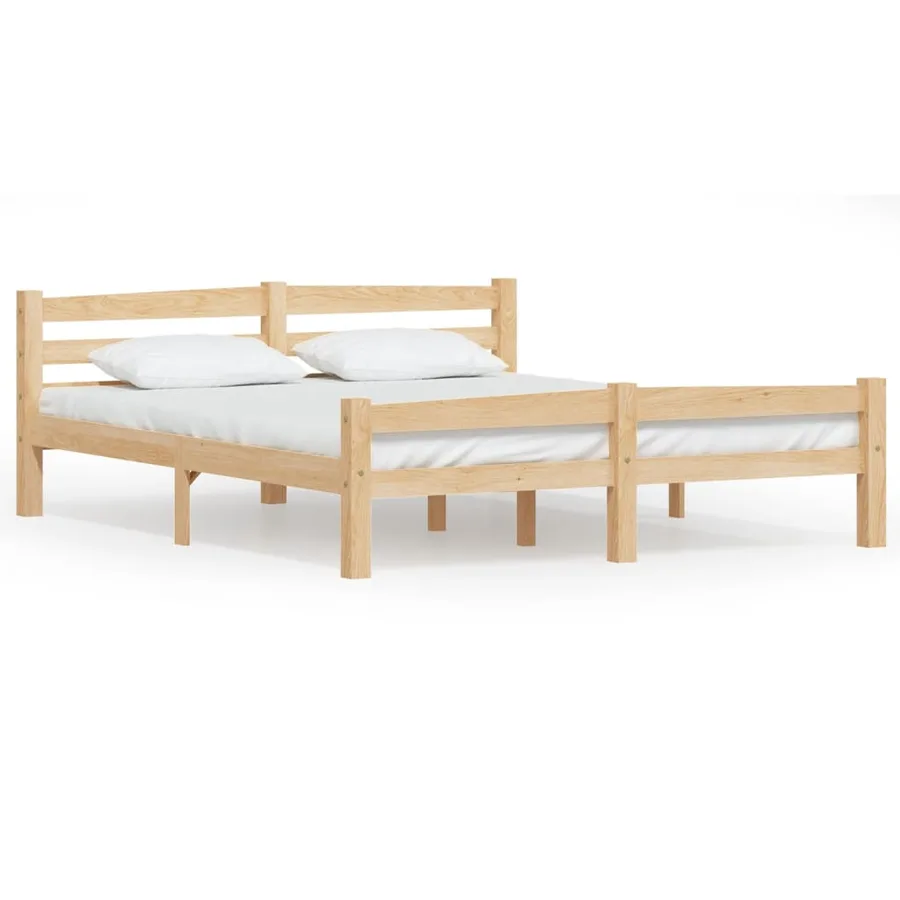 Cadre de lit sans matelas bois massif de pin 160x200 cm - 2