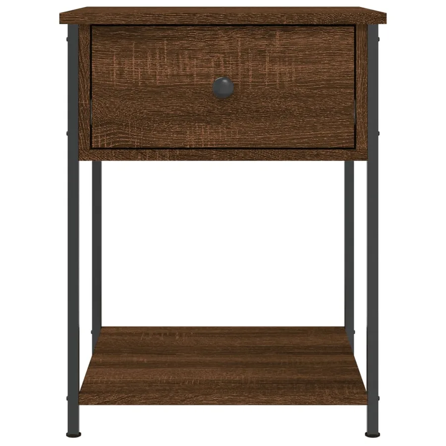 Table de chevet chêne marron 44x45x58 cm bois d'ingénierie - 6