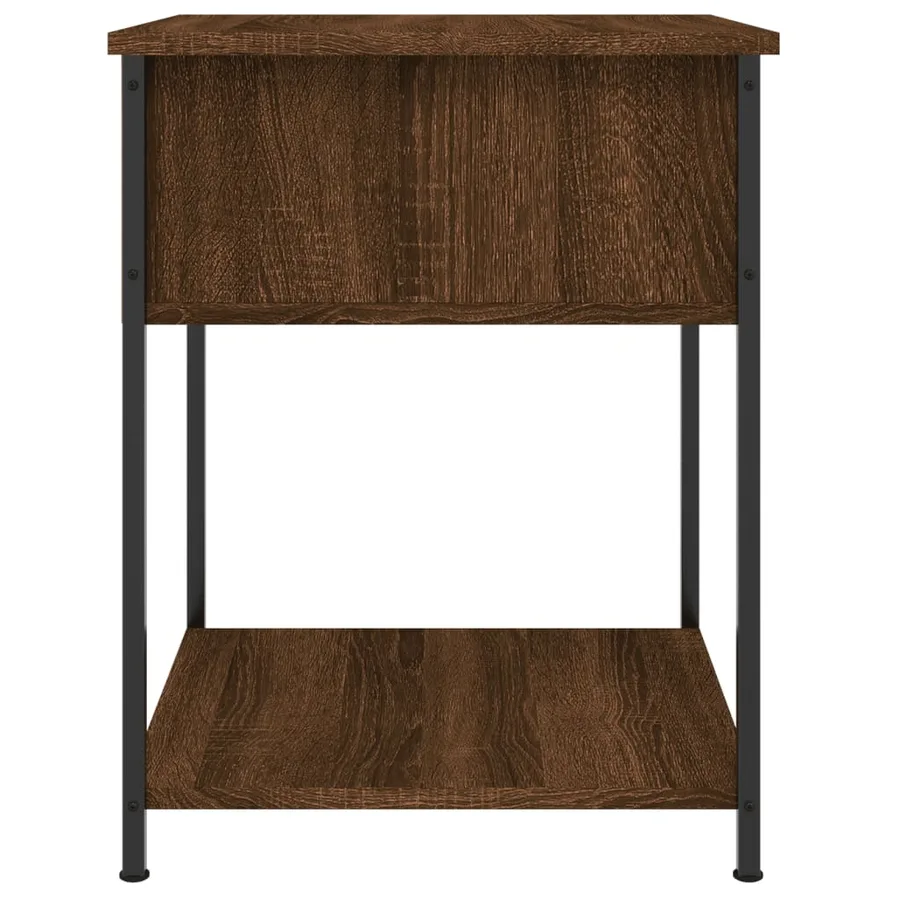 Table de chevet chêne marron 44x45x58 cm bois d'ingénierie - 7