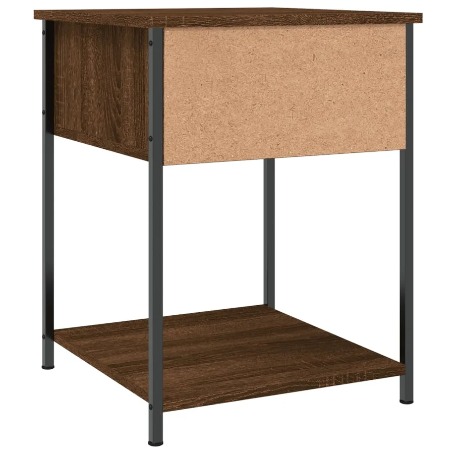 Table de chevet chêne marron 44x45x58 cm bois d'ingénierie - 8