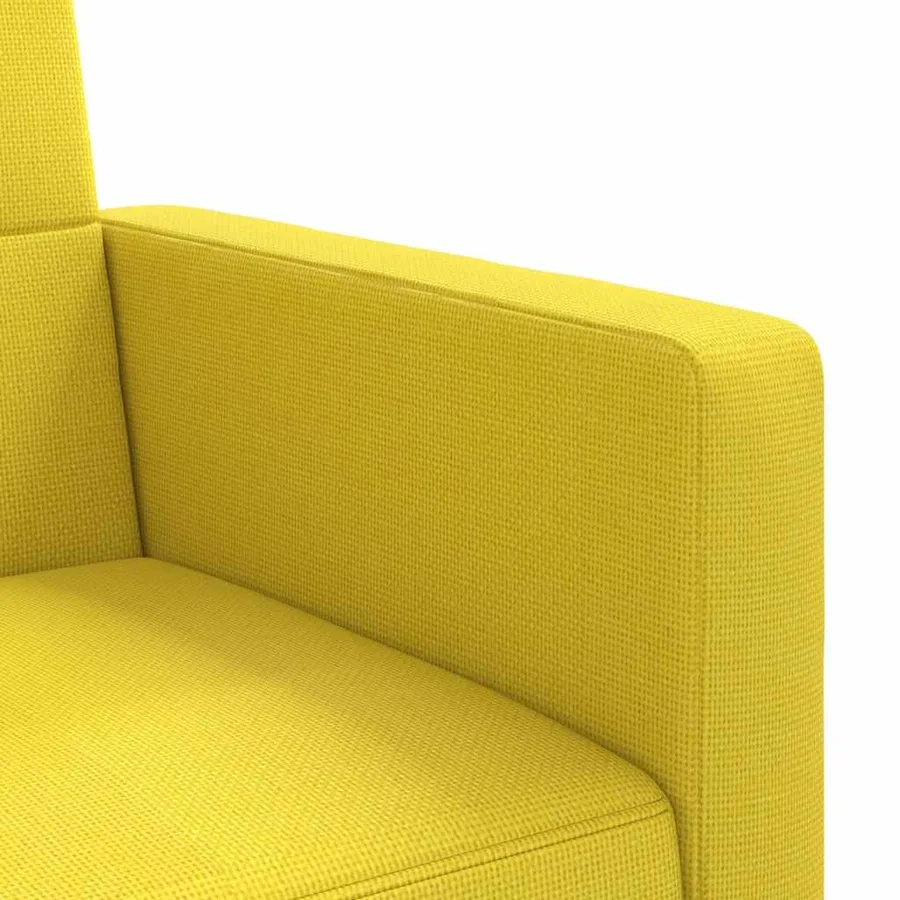 Canapé-lit avec coussins jaune clair tissu - 10