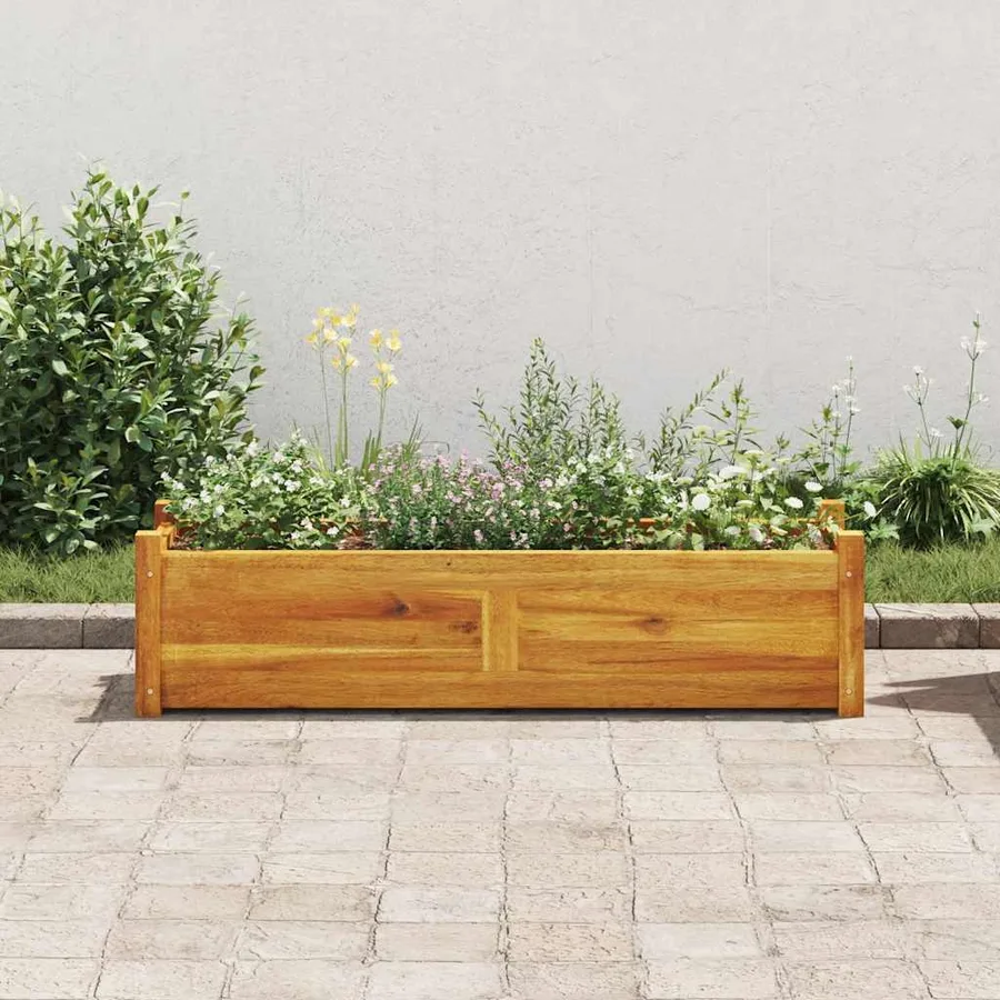 Lit surélevé de jardin Bois d'acacia 100x30x25 cm - 3