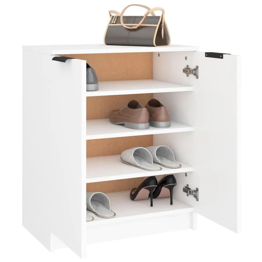 Armoire à chaussures Blanc 59x35x70 cm Bois d'ingénierie - 8