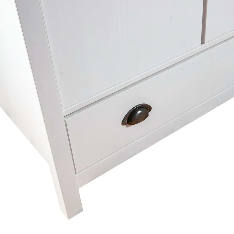 Garde-robe à 2 portes Hill Blanc 89x50x170cm Bois de pin solide - 6