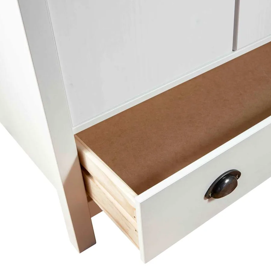 Garde-robe à 2 portes Hill Blanc 89x50x170cm Bois de pin solide - 7