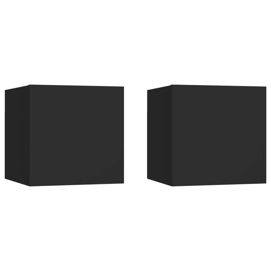 Tables de chevet 2 pcs Noir 30,5x30x30 cm Bois d'ingénierie