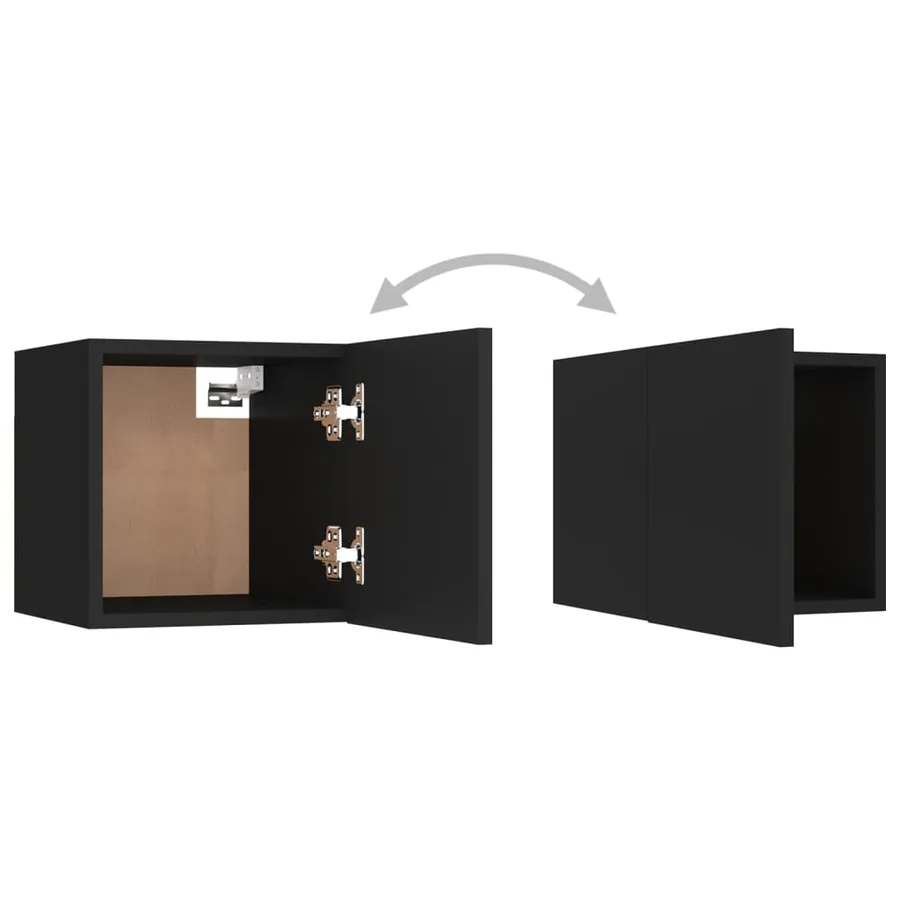 Tables de chevet 2 pcs Noir 30,5x30x30 cm Bois d'ingénierie - 9
