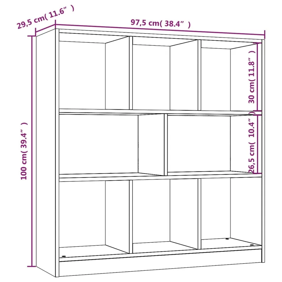 Bibliothèque Chêne marron 97,5x29,5x100 cm Bois d'ingénierie - 7