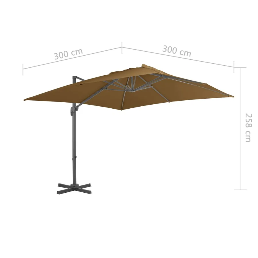 Parasol de jardin avec base portable taupe - 15
