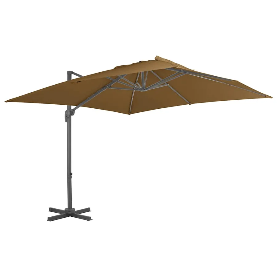 Parasol de jardin avec base portable taupe - 2