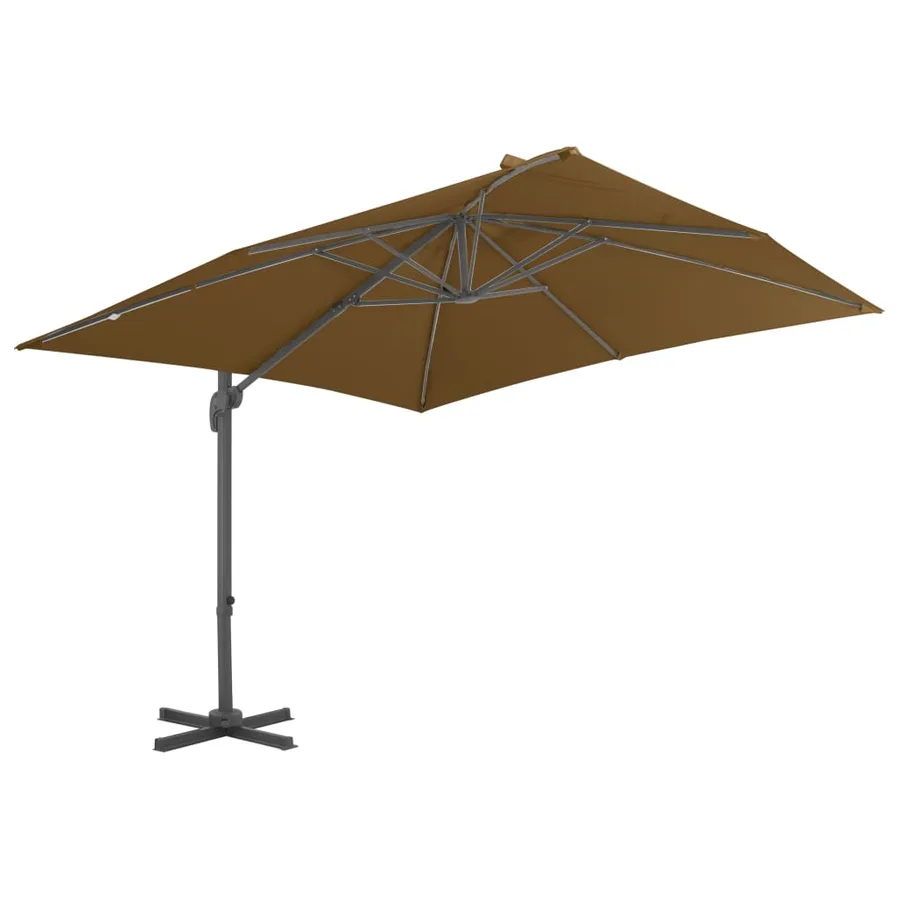 Parasol de jardin avec base portable taupe - 3