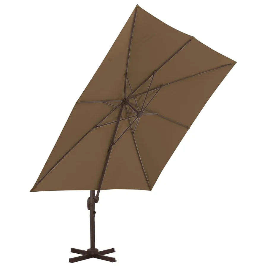 Parasol de jardin avec base portable taupe - 4