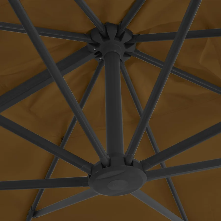 Parasol de jardin avec base portable taupe - 7