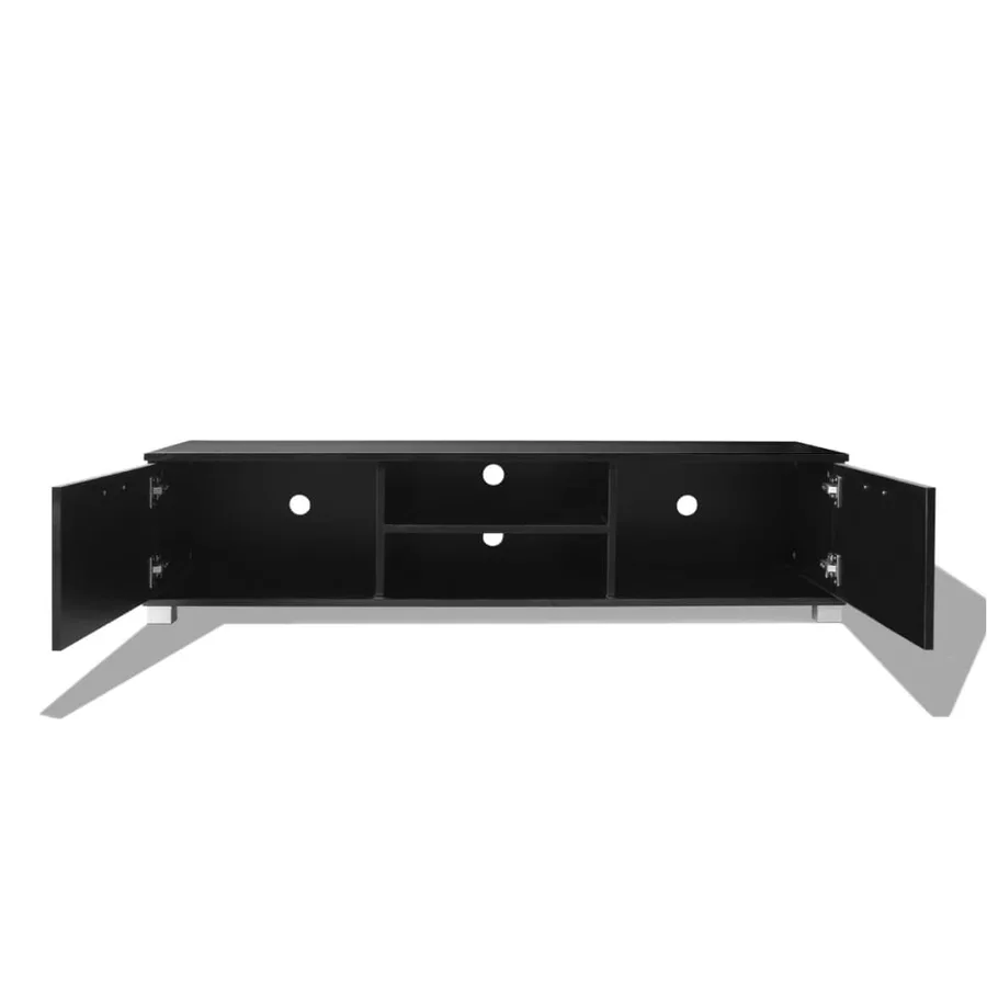 Meuble TV Noir brillant 140x40,5x35 cm - 4
