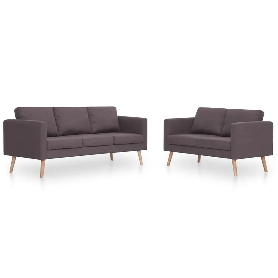 Ensemble de canapé 2 pcs tissu taupe - 2
