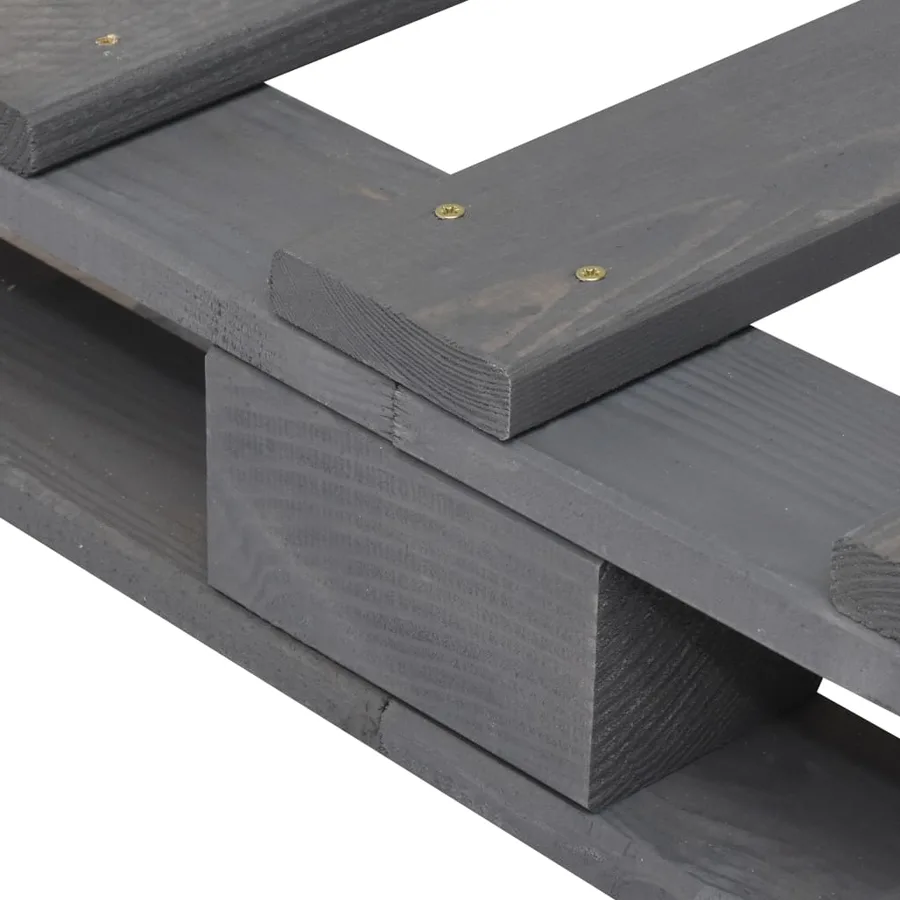 Cadre de lit de palette Gris Bois de pin massif 90x200 cm - 5