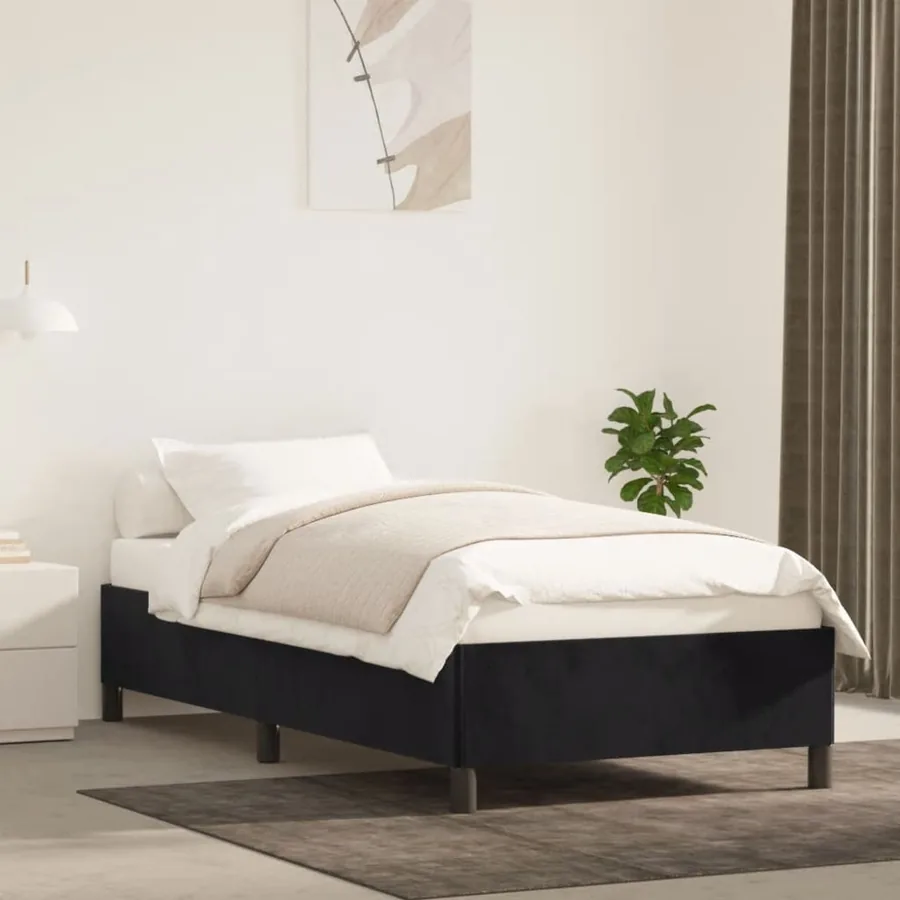 Cadre de lit sans matelas noir 100x200 cm velours