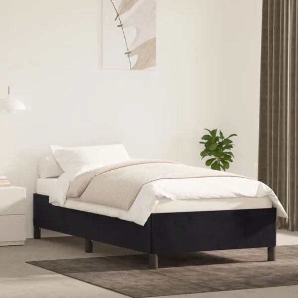Cadre de lit sans matelas noir 100x200 cm velours