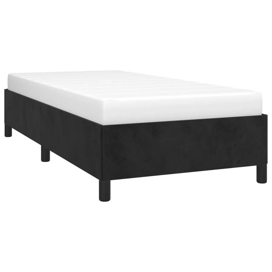 Cadre de lit sans matelas noir 100x200 cm velours - 3