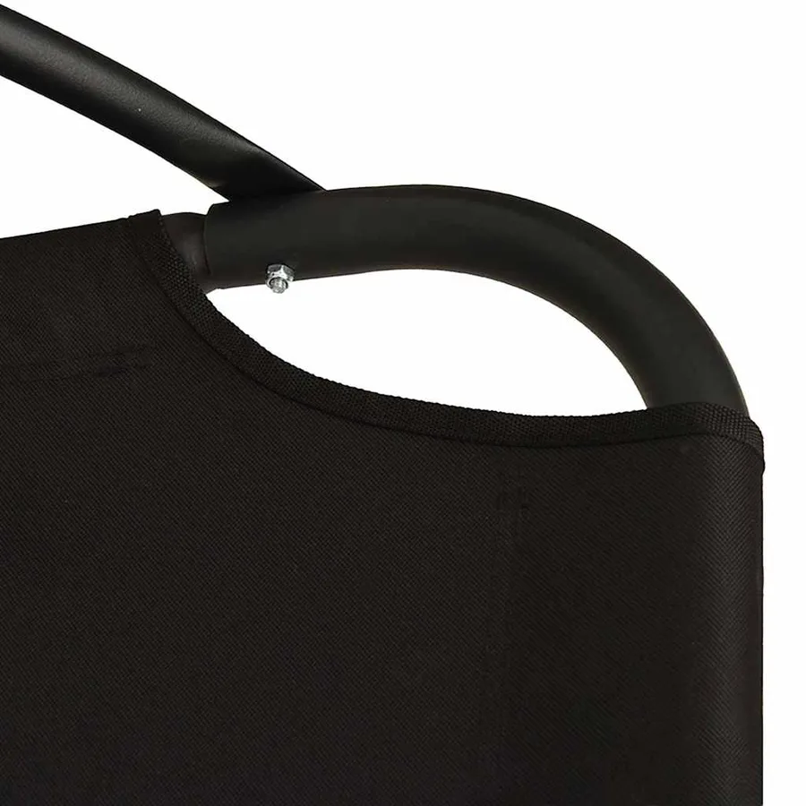 Chaise balançoire de jardin et coussin noir tissu Oxford/acier - 7