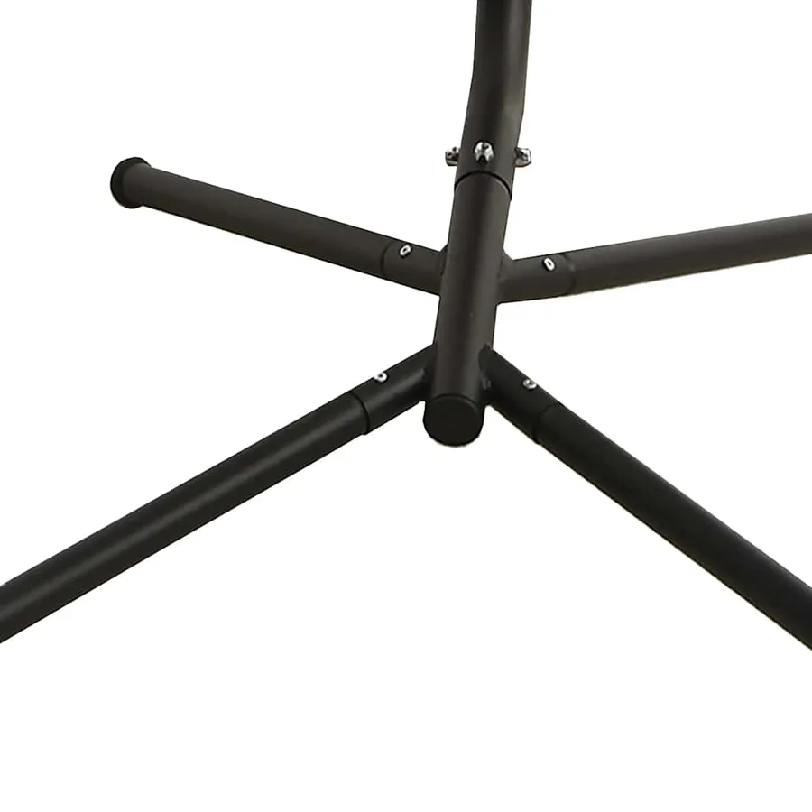 Chaise balançoire de jardin et coussin noir tissu Oxford/acier - 9