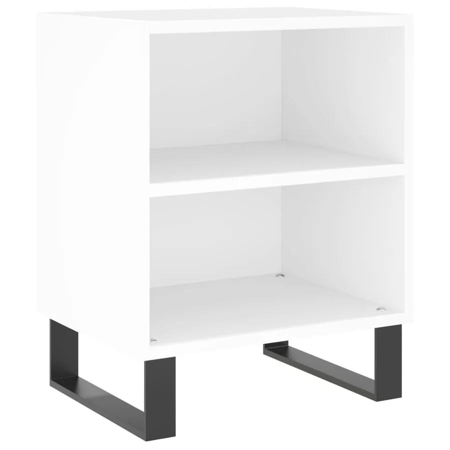 Table de chevet blanc 40x30x50 cm bois d’ingénierie - 2