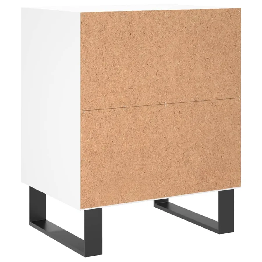 Table de chevet blanc 40x30x50 cm bois d’ingénierie - 6