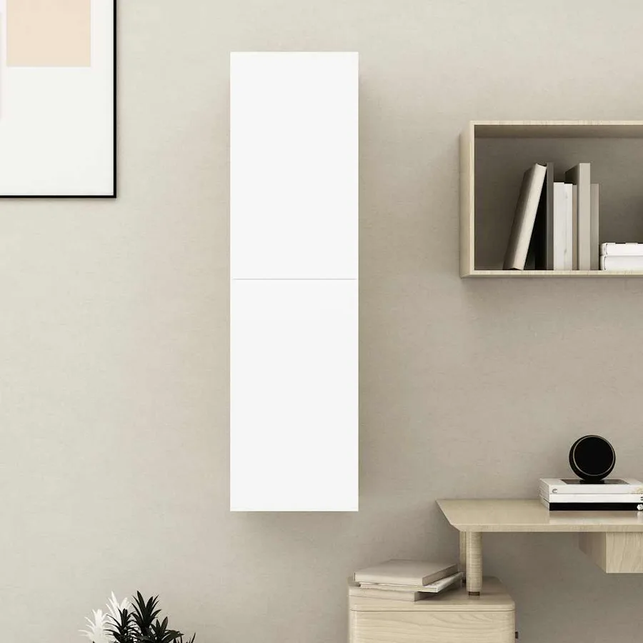 Meuble TV Blanc 30,5x30x110 cm Bois d’ingénierie - 11