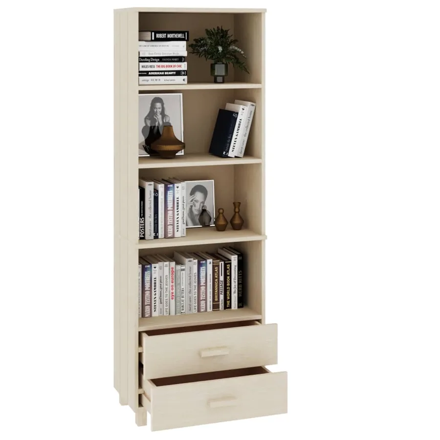 Buffet HAMAR Marron miel 60x35x180 cm Bois massif de pin - 3