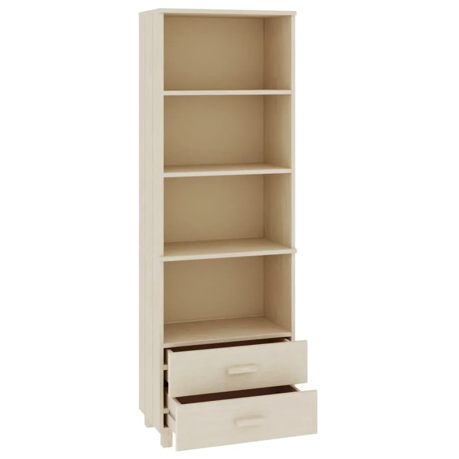 Buffet HAMAR Marron miel 60x35x180 cm Bois massif de pin - 6
