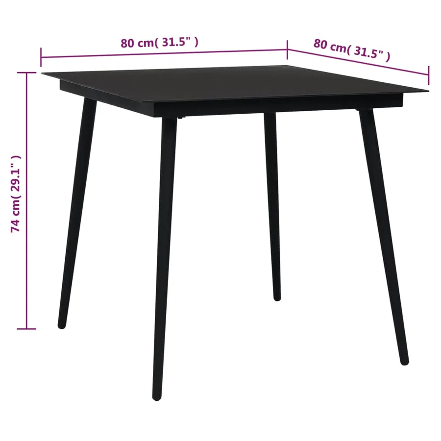 Ensemble à manger de jardin 5 pcs Noir Rotin PVC - 12