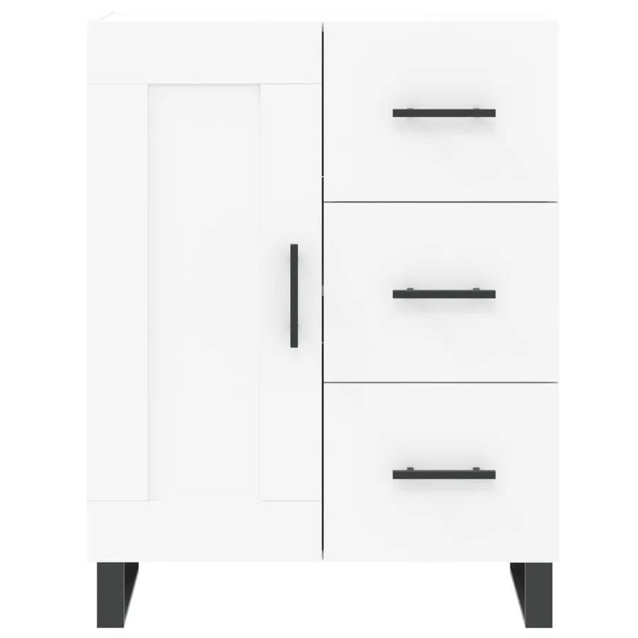 Buffet haut Blanc 69,5x34x180 cm Bois d'ingénierie - 8