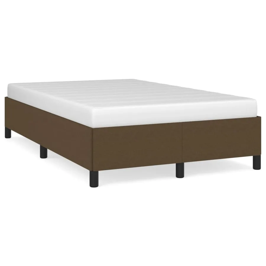 Cadre de lit sans matelas marron foncé 120x200 cm tissu - 2