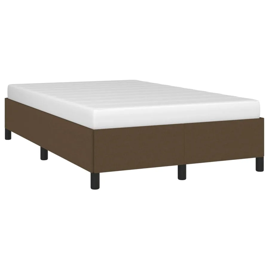 Cadre de lit sans matelas marron foncé 120x200 cm tissu - 4