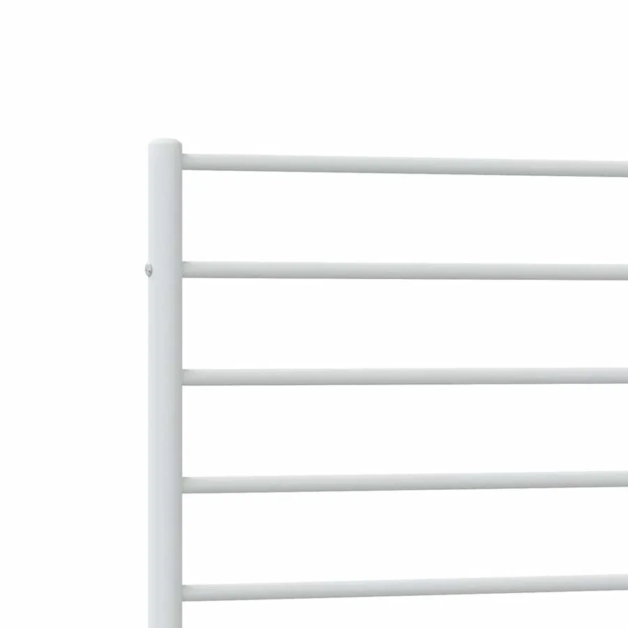 Cadre de lit métal sans matelas et pied de lit blanc 100x190 cm - 9